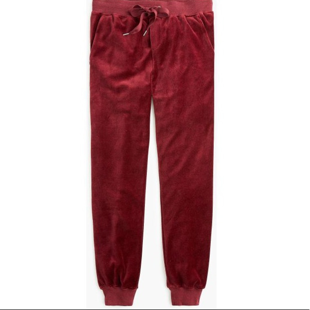 J. Crew Velour Joggers- Burgandy